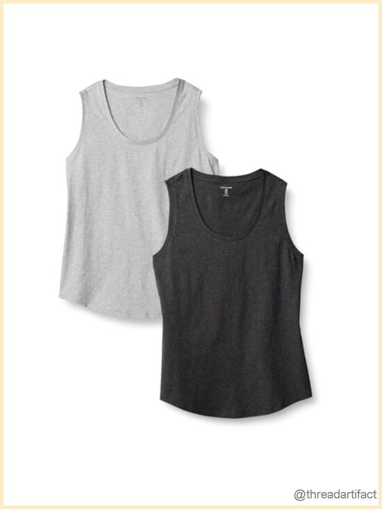 Tops - 100% Cotton Sleeveless Tank Top, Pack of 2, S-XL